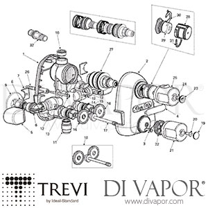 Trevi Therm MK2 Exposed Shower Valve Spare Parts A3200 - IDL DV 406
